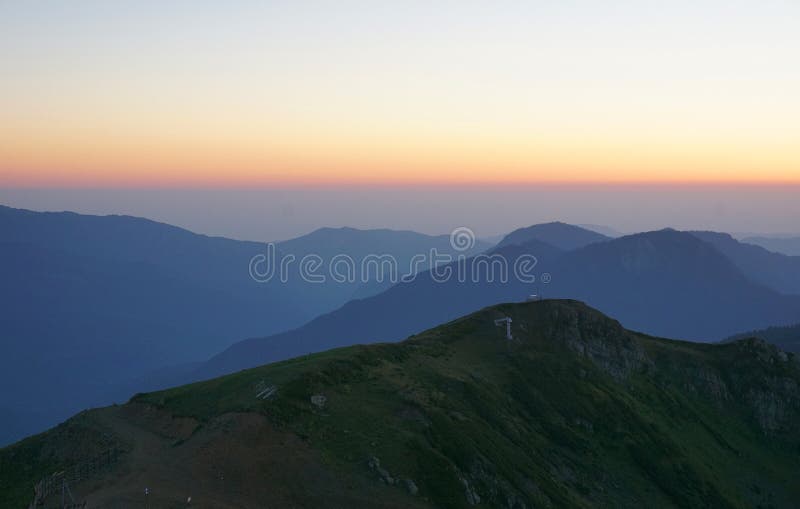 Solnedgång på Rosa Peak royaltyfri fotografi Solnedgång på Rosa Peak royaltyfri fotografi