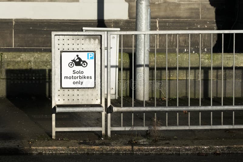 Solo motorcycles and motor bikes only lane road safety sign