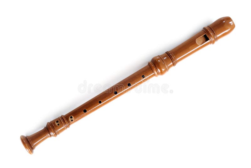 Solo registrador, instrumento musical de la madera, aislado en blanco