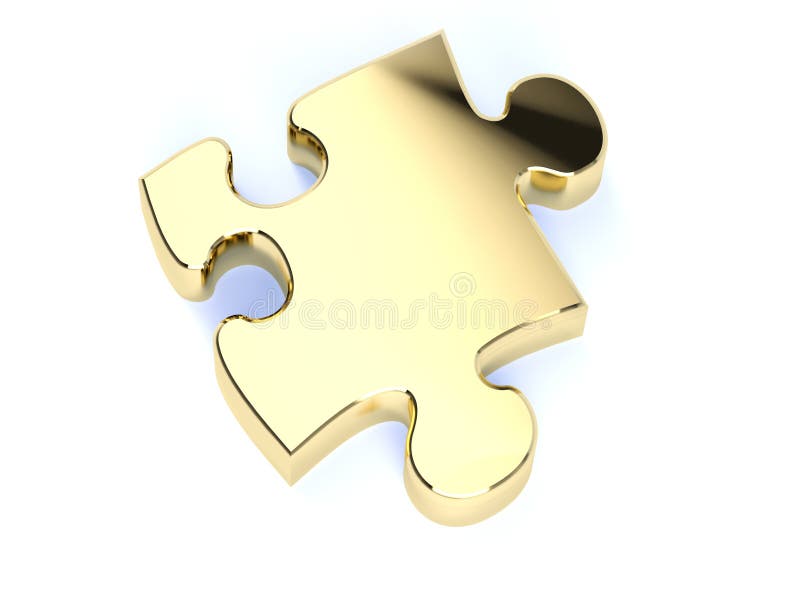 Solo rompecabezas del oro ilustración del vector Solo rompecabezas del oro ilustración del vector