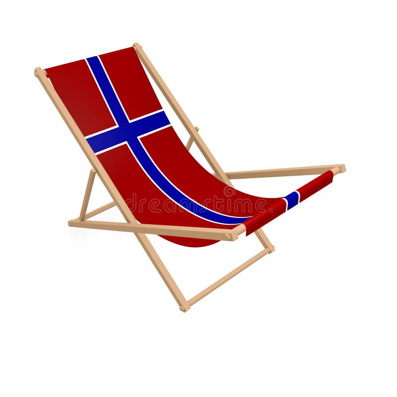 Solstol med flaggan eller Norge royaltyfri illustrationer Solstol med flaggan eller Norge royaltyfri illustrationer