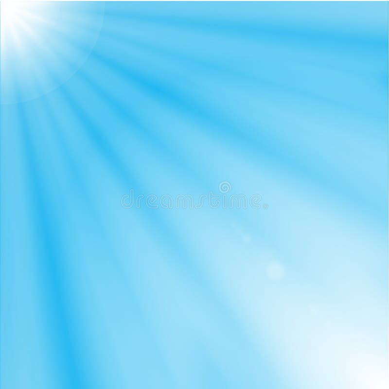 Solstrålar på bakgrund för blå himmel vektor illustrationer Solstrålar på bakgrund för blå himmel vektor illustrationer