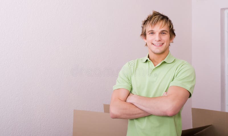 Soltero en nuevo hogar fotografía de archivo libre de regalías Soltero en nuevo hogar fotografía de archivo libre de regalías
