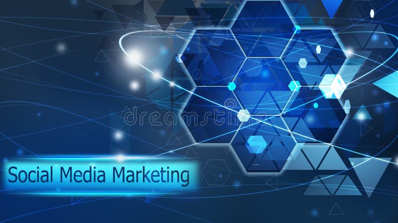 Solución azul del concepto del medios del márketing extracto futuro social del fondo stock de ilustración Solución azul del concepto del medios del márketing extracto futuro social del fondo stock de ilustración