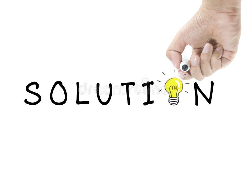 Solution avec l'ampoule image stock. Image du créateur 40391441