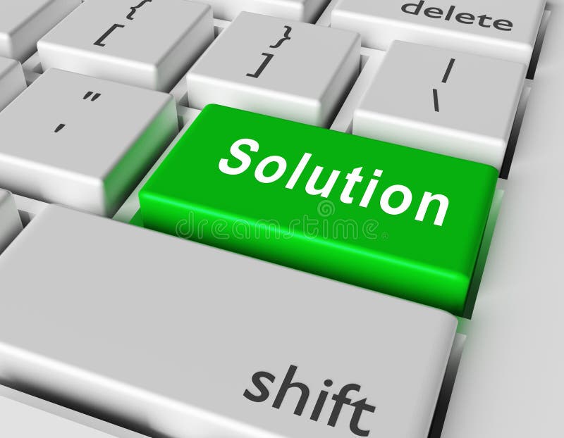 Solution concept. Word Solution on button of computer keyboard royalty free illustration
