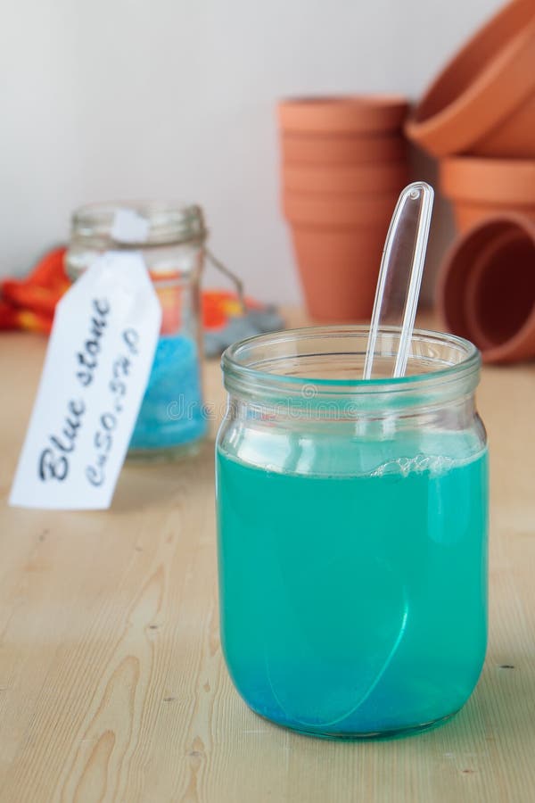 Solution of Copper Sulphate Stock Image Image of garden, spoon 39367059