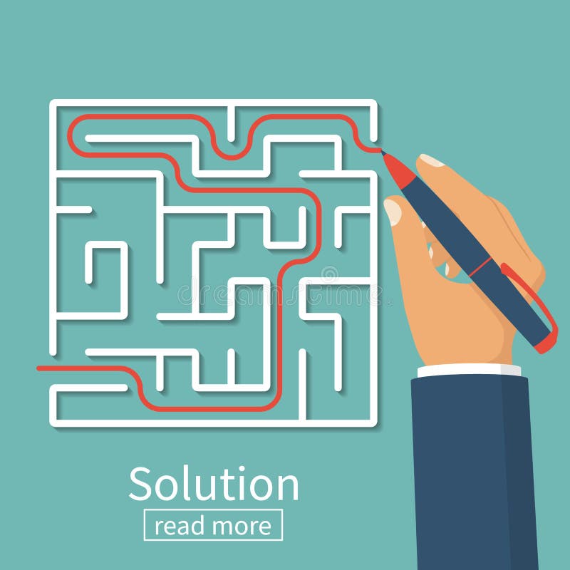 Solution de problème au cas où illustration de vecteur Solution de problème au cas où illustration de vecteur