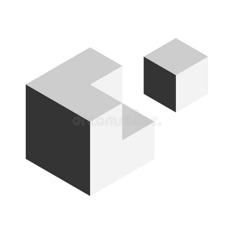 Solution Design Element Concept. Block of 3D Cubes with Last Piece