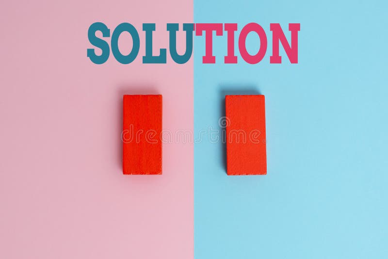 Sign displaying Solution, Business overview the ways to solve a problem or tackle a difficult situation Two Objects Arranged Facing Inward Outward On a Separated Coloured Background. Sign displaying Solution, Business overview the ways to solve a problem or tackle a difficult situation Two Objects Arranged Facing Inward Outward On a Separated Coloured Background