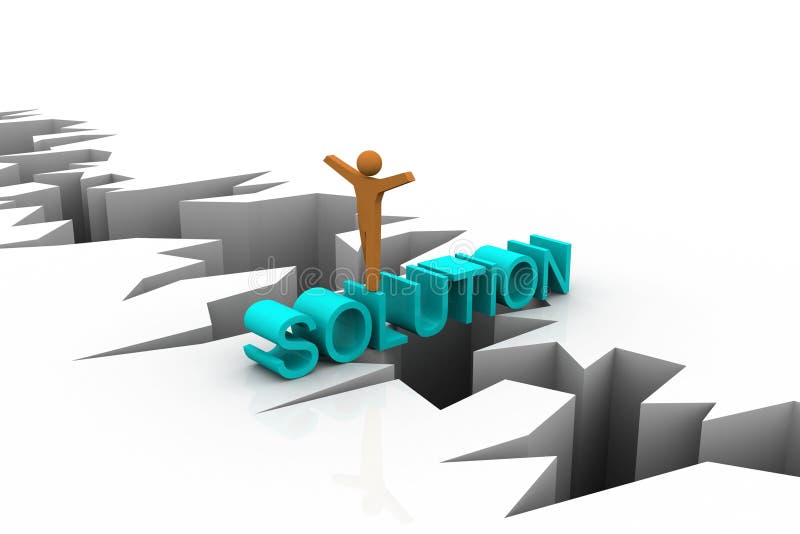 3d illustration of solution for business problem. 3d illustration of solution for business problem