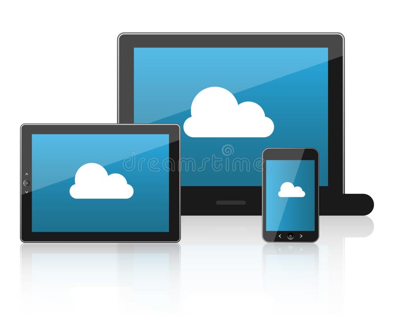 Soluții de calcul de tip cloud vector illustration