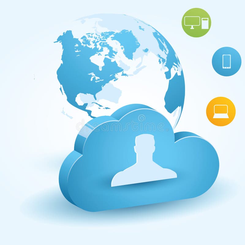 Soluții de calcul de tip cloud stock illustration