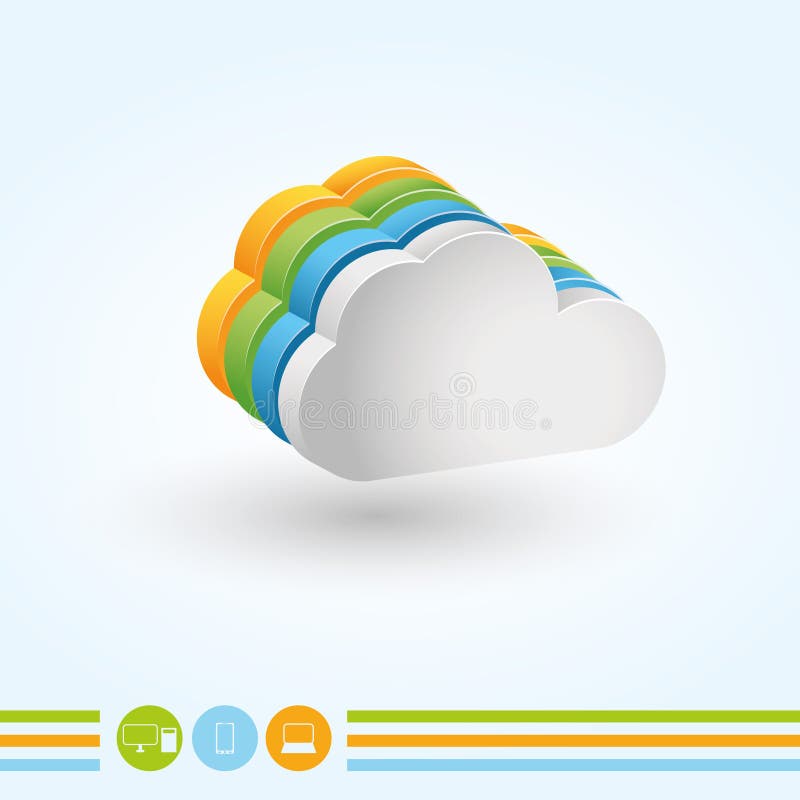 Soluții de calcul de tip cloud stock illustration