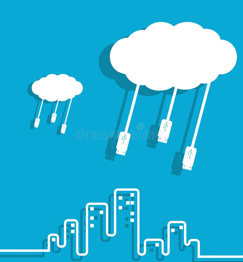 Soluții de calcul de tip cloud royalty free illustration