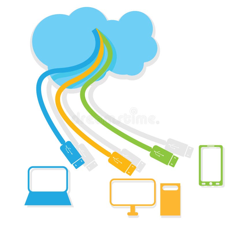 Soluții de calcul de tip cloud vector illustration