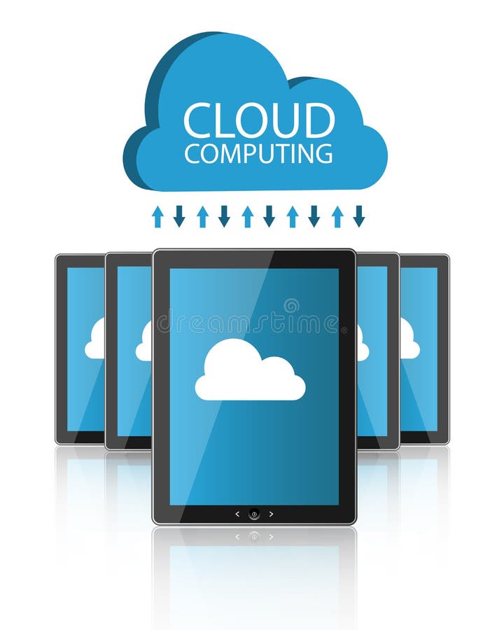 Soluții de calcul de tip cloud stock illustration