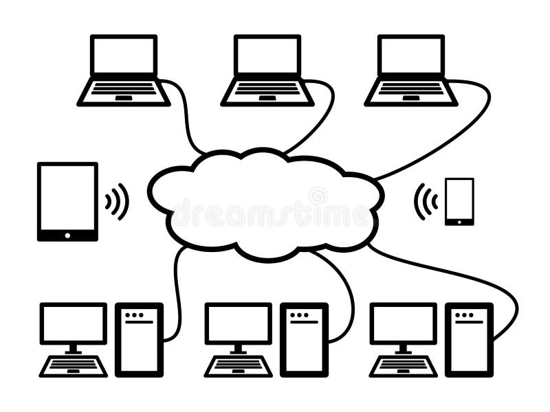 Soluții de calcul de tip cloud vector illustration