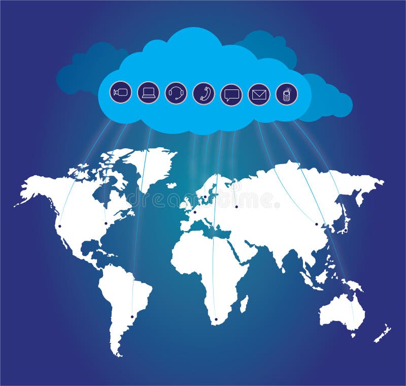 Soluții de calcul de tip cloud vector illustration