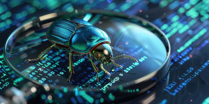 Programmers working on a computer, analyzing lines of code, and finding solutions to bugs and issues in software development , creative perspective. Coding software development programming program code stock images, royalty-free photos and pictures