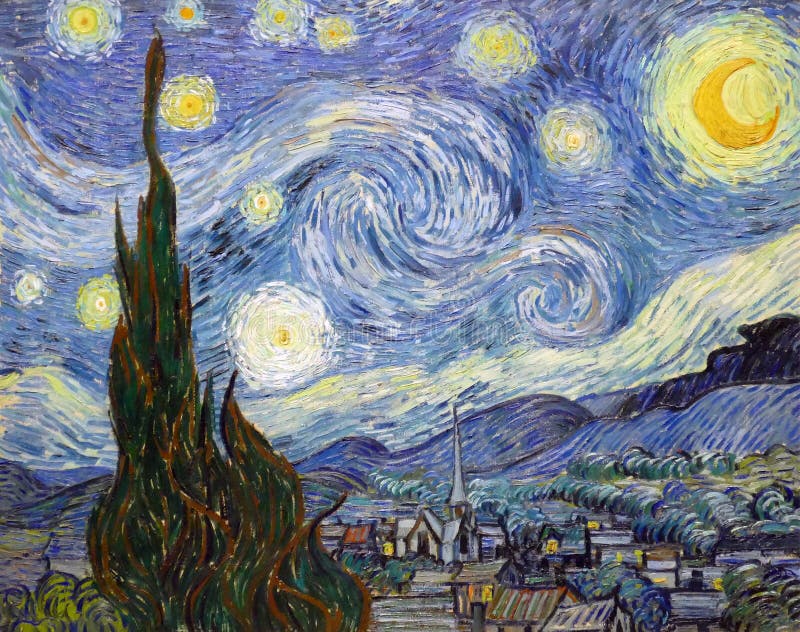 ` Som `en för den stjärnklara natten målade vid Vincent Van Gogh
