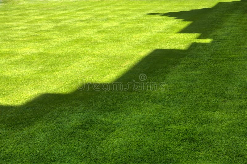 Sombra do castelo na grama