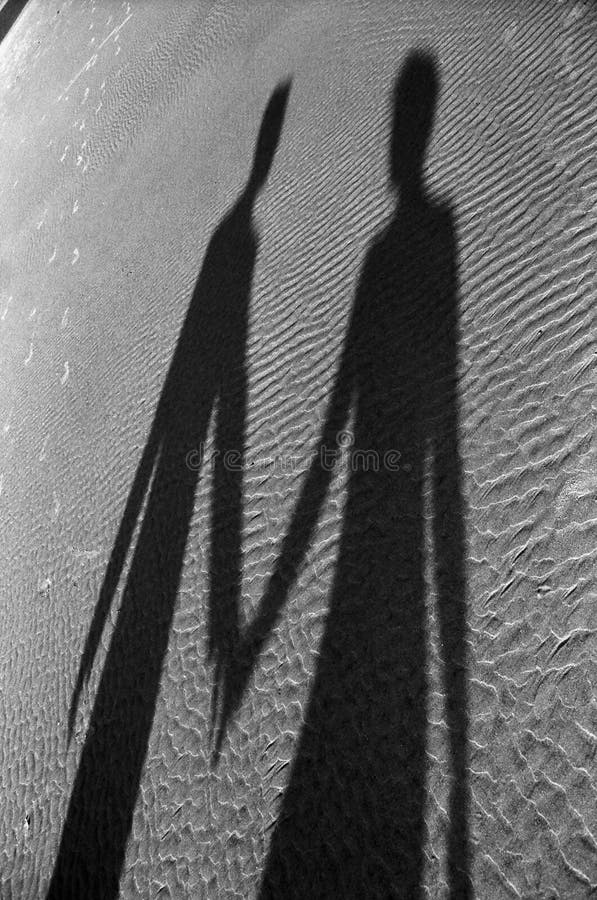 Sombra dos pares na praia imagem de stock royalty free Sombra dos pares na praia imagem de stock royalty free