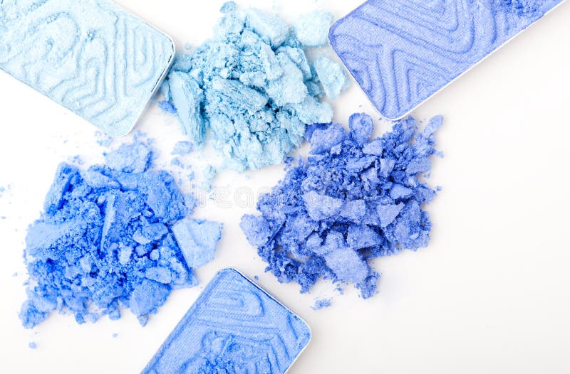 Macro shot of blue make-up eyeshadows. Macro shot of blue make-up eyeshadows