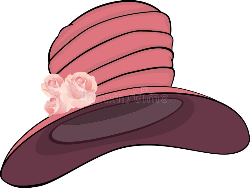 Sombrero con las rosas stock de ilustración Sombrero con las rosas stock de ilustración