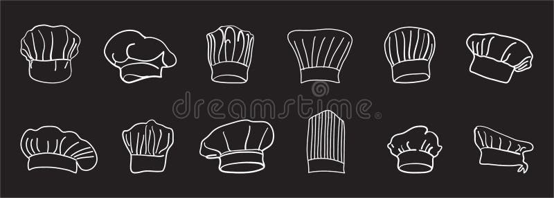 Sombrero De Chef Dibujo De Mano Ilustración del Vector - Ilustración de  coma, bocado: 200095671