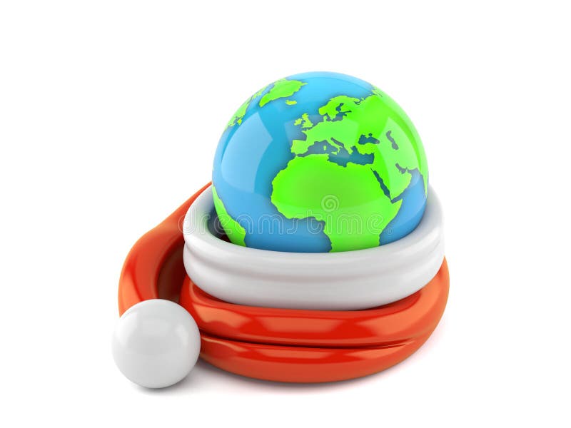 Sombrero de Papá Noel con el globo ilustración del vector Sombrero de Papá Noel con el globo ilustración del vector
