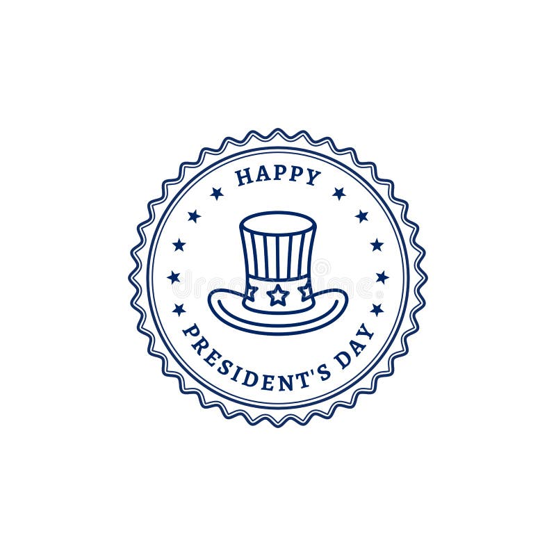 Sombrero feliz del tío Sam del icono del sello de presidentes Day Línea fina diseño del arte, ejemplo del vector libre illustration Sombrero feliz del tío Sam del icono del sello de presidentes Day Línea fina diseño del arte, ejemplo del vector libre illustration