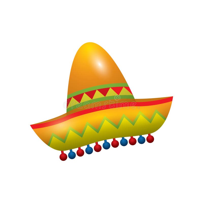 Sombrero Hat. Vector Illustration Decorative Design Stock Vector