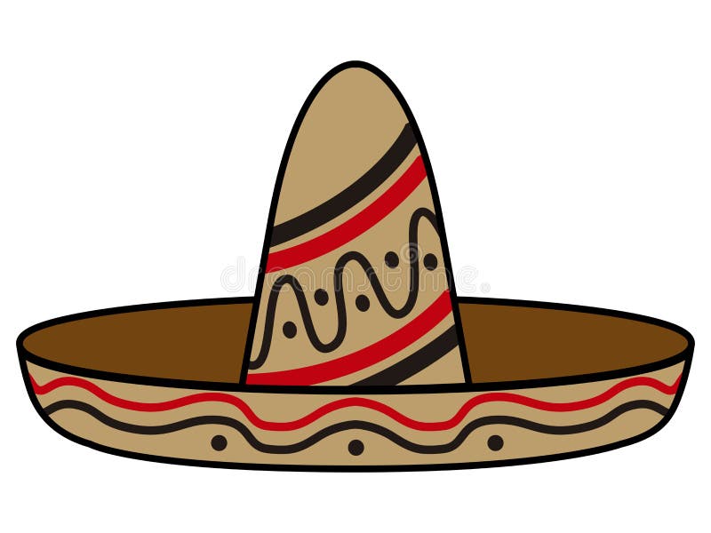 Sombrero mexicano aislado ilustración del vector. Ilustración de latino -  108199031