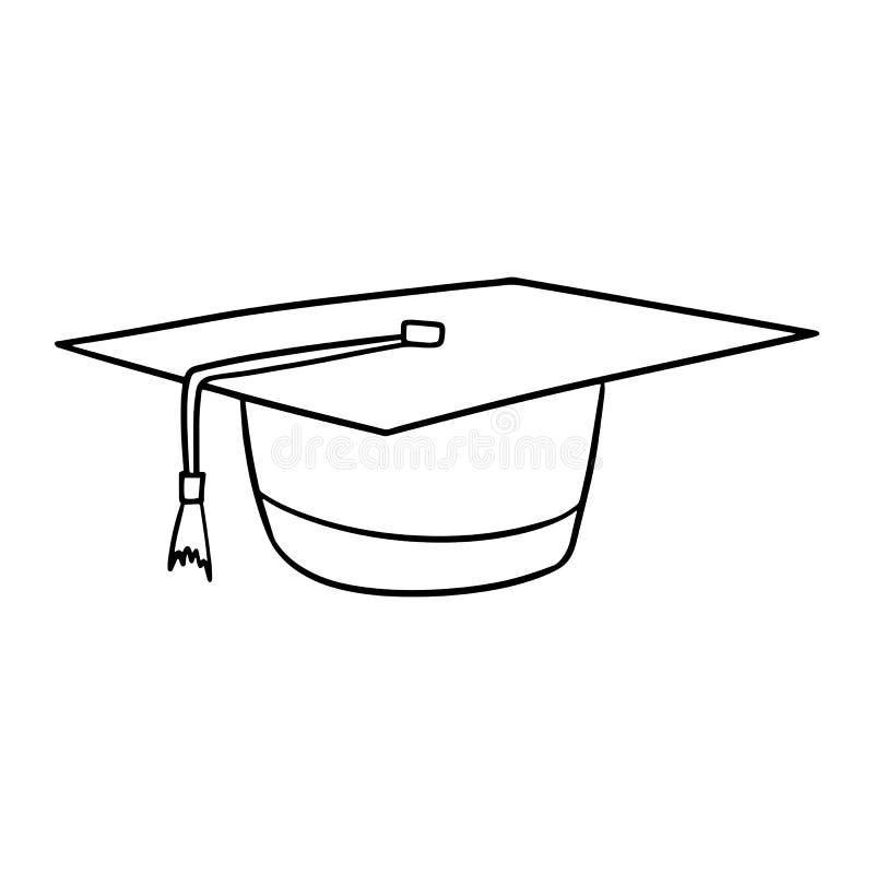 Sombrero negro de imagen monocromo para una ilustración vectorial graduada en caricatura ilustración del vector