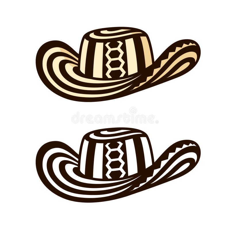 https://thumbs.dreamstime.com/b/sombrero-vueltiao-colombian-hat-traditional-black-white-color-drawing-vector-clip-art-illustration-207009987.jpg