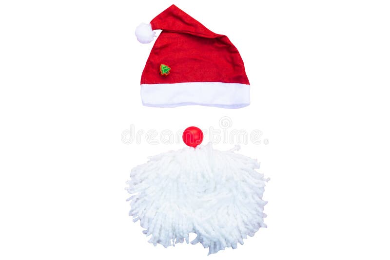 Sombreros de Papá Noel con el bigote rojo del sombrero de Claus fotos de archivo libres de regalías Sombreros de Papá Noel con el bigote rojo del sombrero de Claus fotos de archivo libres de regalías