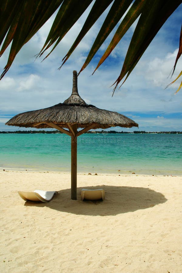 Beach sunshade, Grand Bay, Mauritius. Beach sunshade, Grand Bay, Mauritius