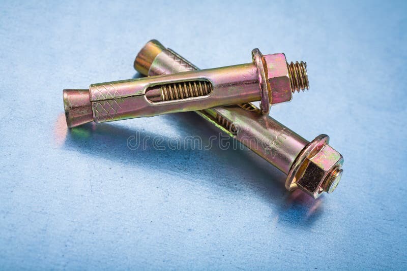 Set of Metal Anchor Bolts for Concrete Walls on Stock Photo Image of