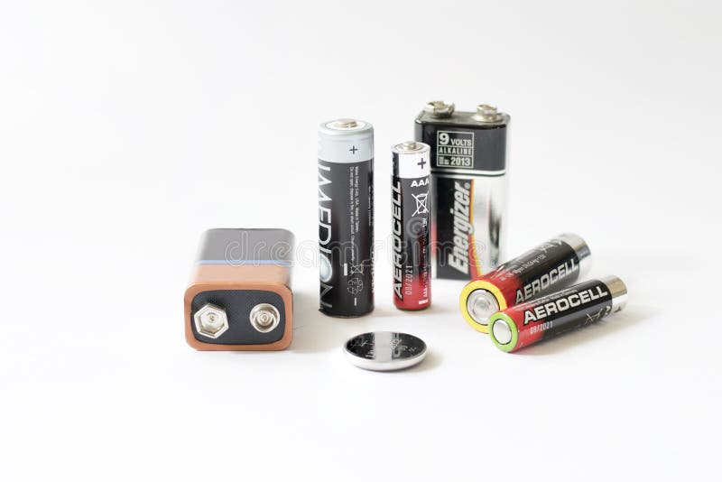 Some batteries on white background stock photo Some batteries on white background stock photo