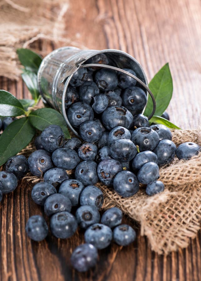 Some Blueberries In A Small Bucket Stock Image Image of group, ripe