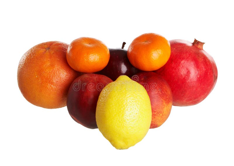 Some fruits isolated on a white background