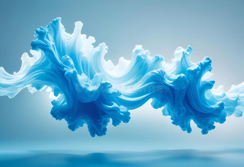 Some Very Big Waves in the Water with Light Blue Paint Stock