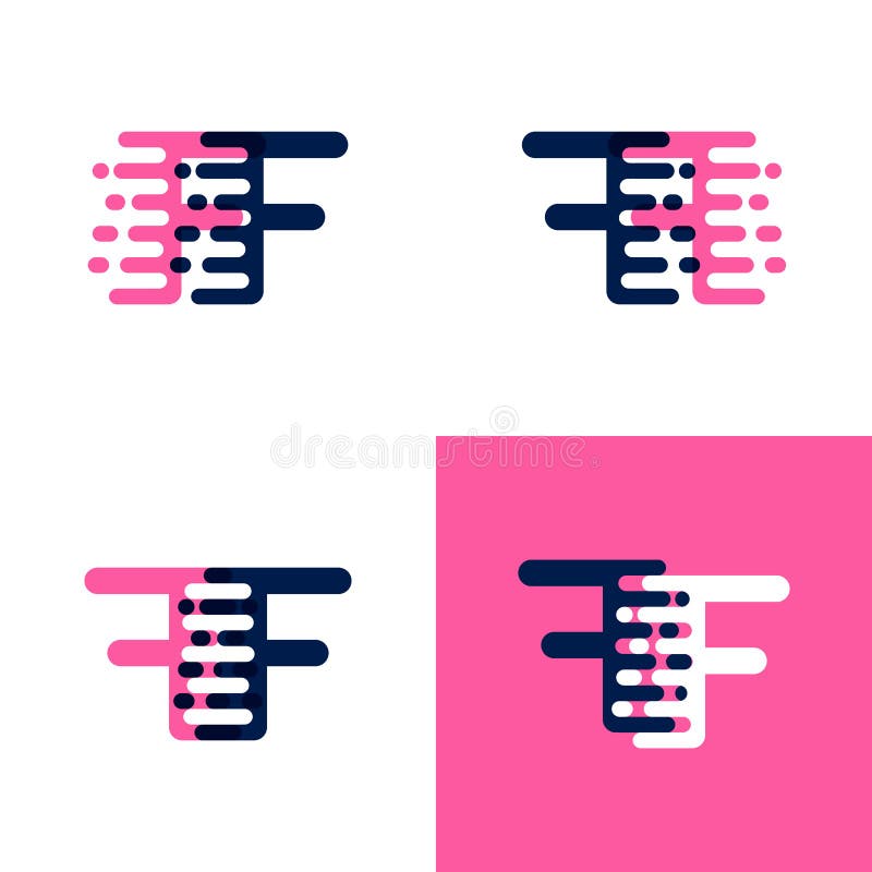 FF letters logo with accent speed in pink and drak purple