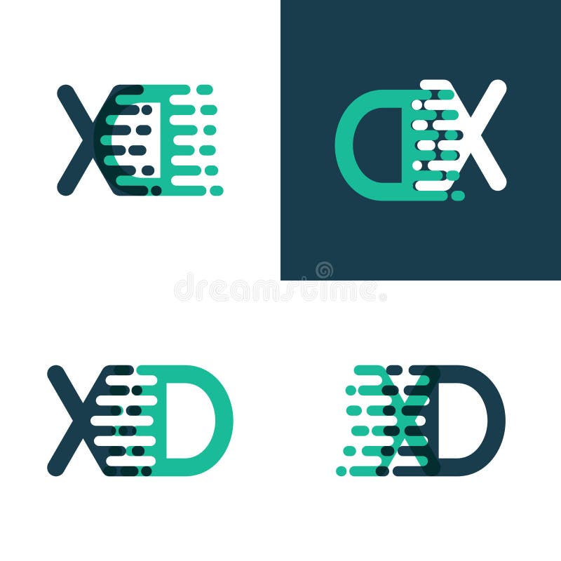 XD initial logo Capital Letters black background Stock Vector