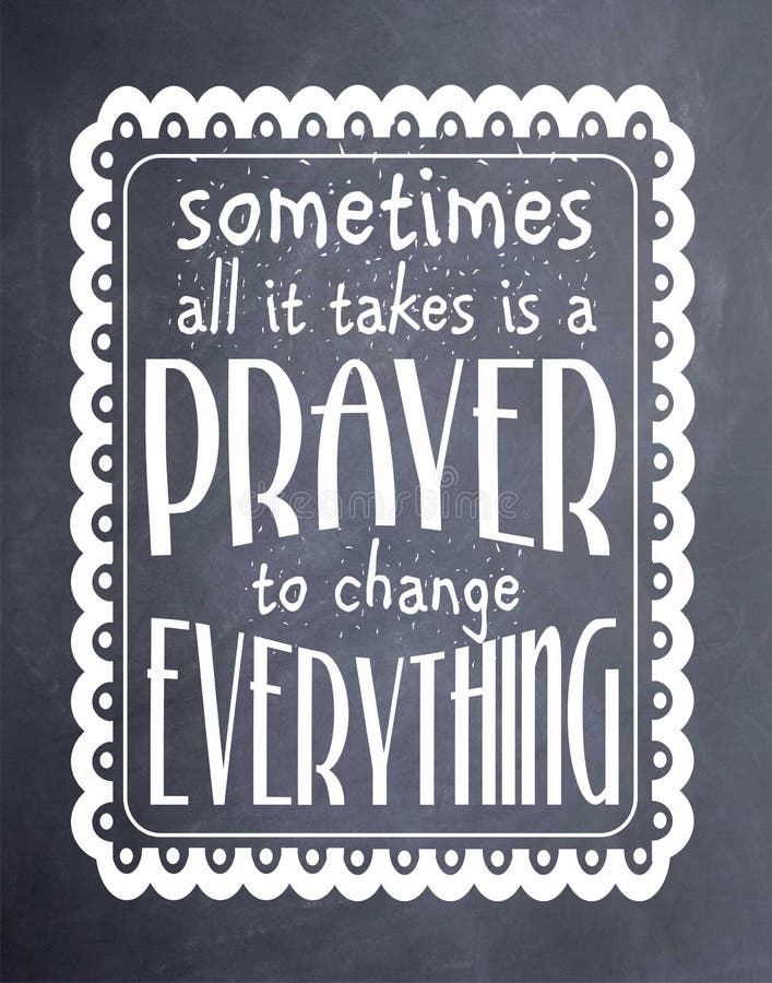 Sometimes Prayer Chalkboard Art Stock Illustration Illustration of