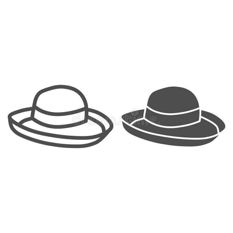 Sommarhatt och solid ikon Sommarklädskoncept Slimmad strandskylt på vit bakgrunds-honikon royaltyfri illustrationer