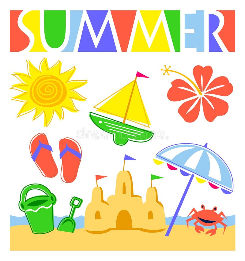 Sommer-Strand-Set lizenzfreie abbildung Sommer-Strand-Set lizenzfreie abbildung
