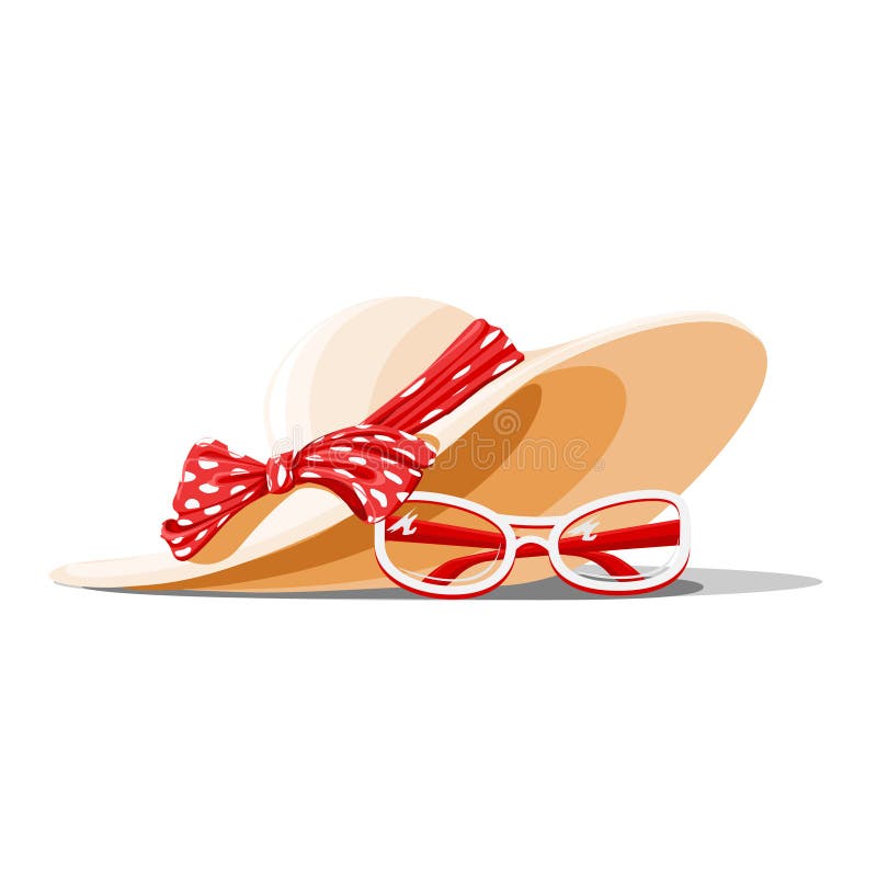 Sommerhut mit einem Bogen in den Erbsen und in den Gläsern vektor abbildung Sommerhut mit einem Bogen in den Erbsen und in den Gläsern vektor abbildung