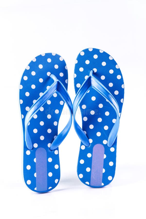 The summer fashion blue Flip Flop Sandals on White background. The summer fashion blue Flip Flop Sandals on White background